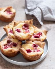 Raspberry Cream Cheese Puff Pastry Muffin Pies