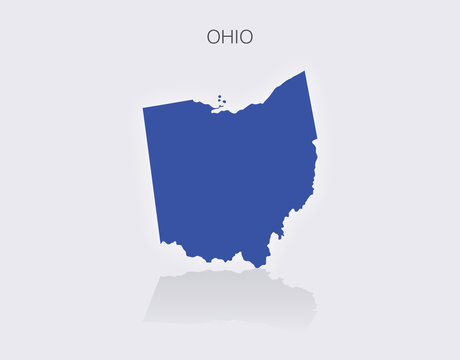 State of Ohio Map in the United States of America