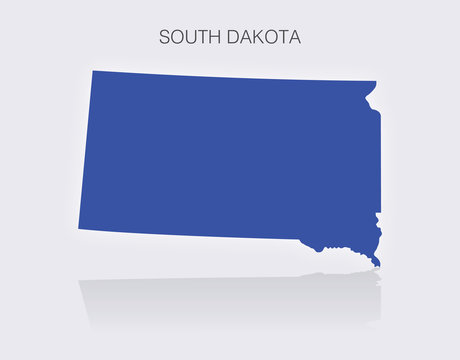 State of South Dakota Map in the United States of America