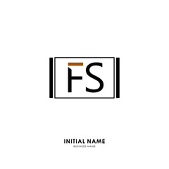 F S FS Initial logo letter with minimalist concept. Vector with scandinavian style logo.