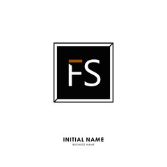 F S FS Initial logo letter with minimalist concept. Vector with scandinavian style logo.