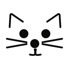 Cat face vector illustration.