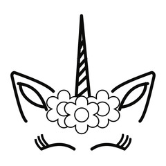 Unicorn face vector illustration.