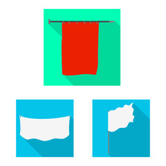 Vector design of fabric and white icon. Set of fabric and presentation vector icon for stock.