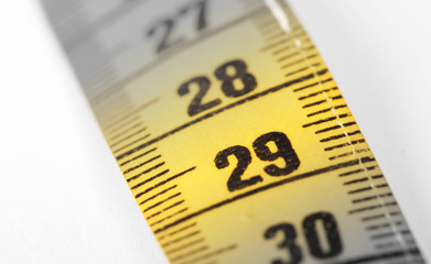 Measuring tape, selective focus on 29