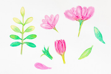 watercolor flower frame for beautiful design 