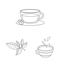 Vector illustration of food and natural sign. Set of food and black vector icon for stock.