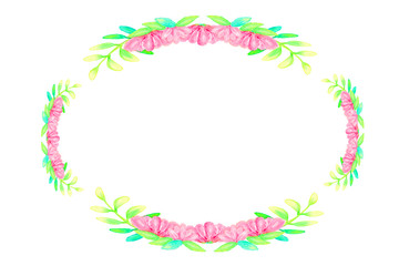 Fototapeta na wymiar watercolor flower frame for beautiful design 