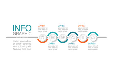 Vector iInfographic template for business, presentations, web design, 6 options.