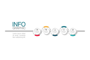 Vector iInfographic template for business, presentations, web design, 5 options.