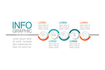 Vector iInfographic template for business, presentations, web design, 5 options.