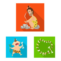 Vector illustration of evolution and prehistory sign. Collection of evolution and development vector icon for stock.