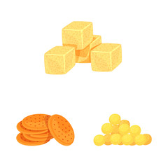 Isolated object of food and crunchy icon. Collection of food and flavor stock symbol for web.