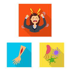 Vector design of dermatology and disease icon. Set of dermatology and medical stock symbol for web.