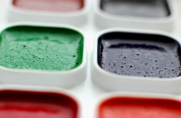 color paints in the palette