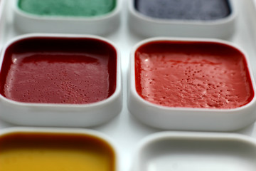 color paints in the palette