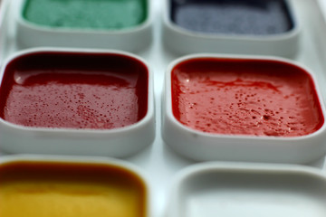 color paints in the palette