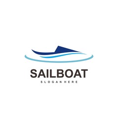 Fototapeta premium sail boat logo template, design concept vector