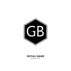 G B GB Initial logo letter with minimalist concept. Vector with scandinavian style logo.