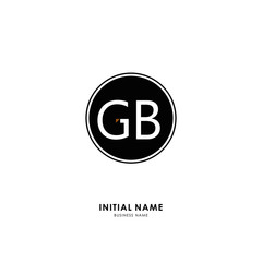 G B GB Initial logo letter with minimalist concept. Vector with scandinavian style logo.