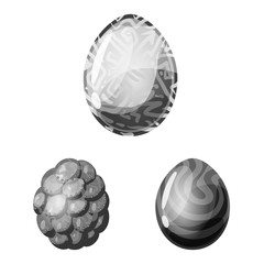 Vector illustration of monster and fantasy symbol. Collection of monster and big stock symbol for web.