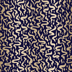 Festive Hand-drawn Golden Paper Streamer Tapes Vector Seamless Pattern Background. Whimsical New Year Holiday Texture