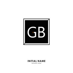 G B GB Initial logo letter with minimalist concept. Vector with scandinavian style logo.