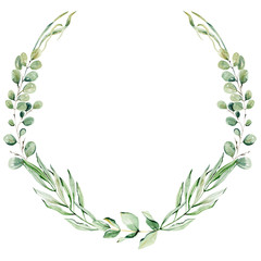Obraz premium Watercolor sketch wreath