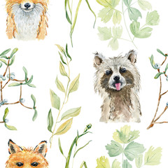 Animals watercolor illustration