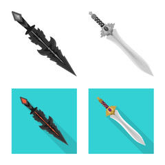 Vector design of game and armor icon. Set of game and blade vector icon for stock.