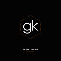 G K GK Initial logo letter with minimalist concept. Vector with scandinavian style logo.