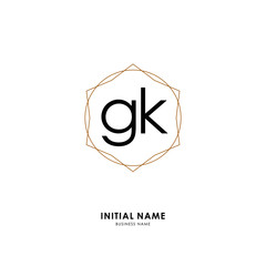 G K GK Initial logo letter with minimalist concept. Vector with scandinavian style logo.