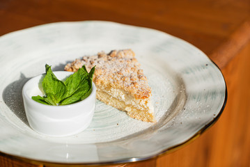 cottage cheese cake with sauce