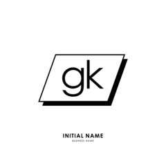 G K GK Initial logo letter with minimalist concept. Vector with scandinavian style logo.