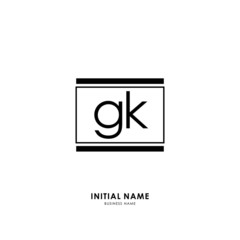 G K GK Initial logo letter with minimalist concept. Vector with scandinavian style logo.