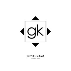 G K GK Initial logo letter with minimalist concept. Vector with scandinavian style logo.