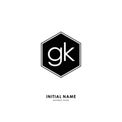 G K GK Initial logo letter with minimalist concept. Vector with scandinavian style logo.