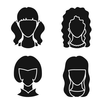 Vector illustration of character and profile logo. Collection of character and dummy vector icon for stock.