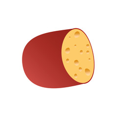 Piece of cheese on a white background. Vector illustration
