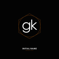 G K GK Initial logo letter with minimalist concept. Vector with scandinavian style logo.