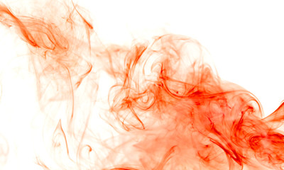 Red smoke on white background