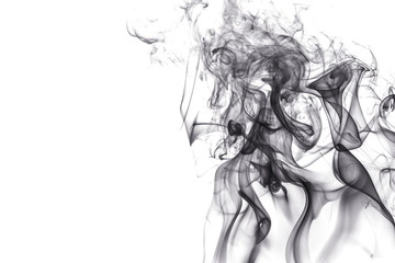 Fototapeta premium Black smoke on white background