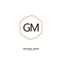 G M GM Initial logo letter with minimalist concept. Vector with scandinavian style logo.