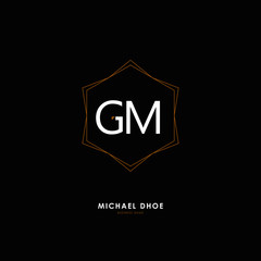 G M GM Initial logo letter with minimalist concept. Vector with scandinavian style logo.
