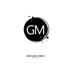 G M GM Initial logo letter with minimalist concept. Vector with scandinavian style logo.
