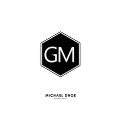 G M GM Initial logo letter with minimalist concept. Vector with scandinavian style logo.