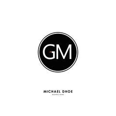 G M GM Initial logo letter with minimalist concept. Vector with scandinavian style logo.