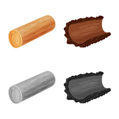 Vector illustration of tree and raw symbol. Collection of tree and construction stock symbol for web.