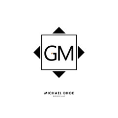 G M GM Initial logo letter with minimalist concept. Vector with scandinavian style logo.