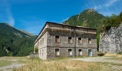 old stone building in the mountain